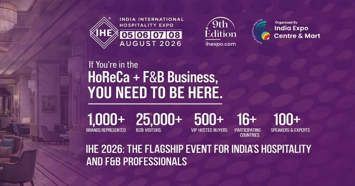 India International Hospitality Expo (IHE) 2026 banner